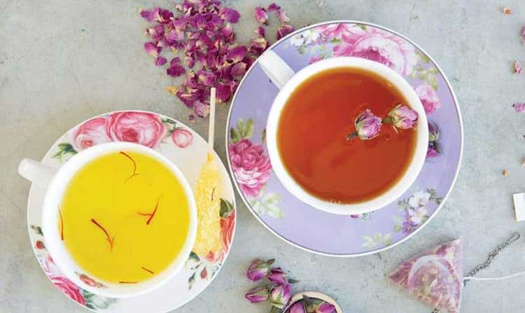 دمنوش زعفران و گلاب